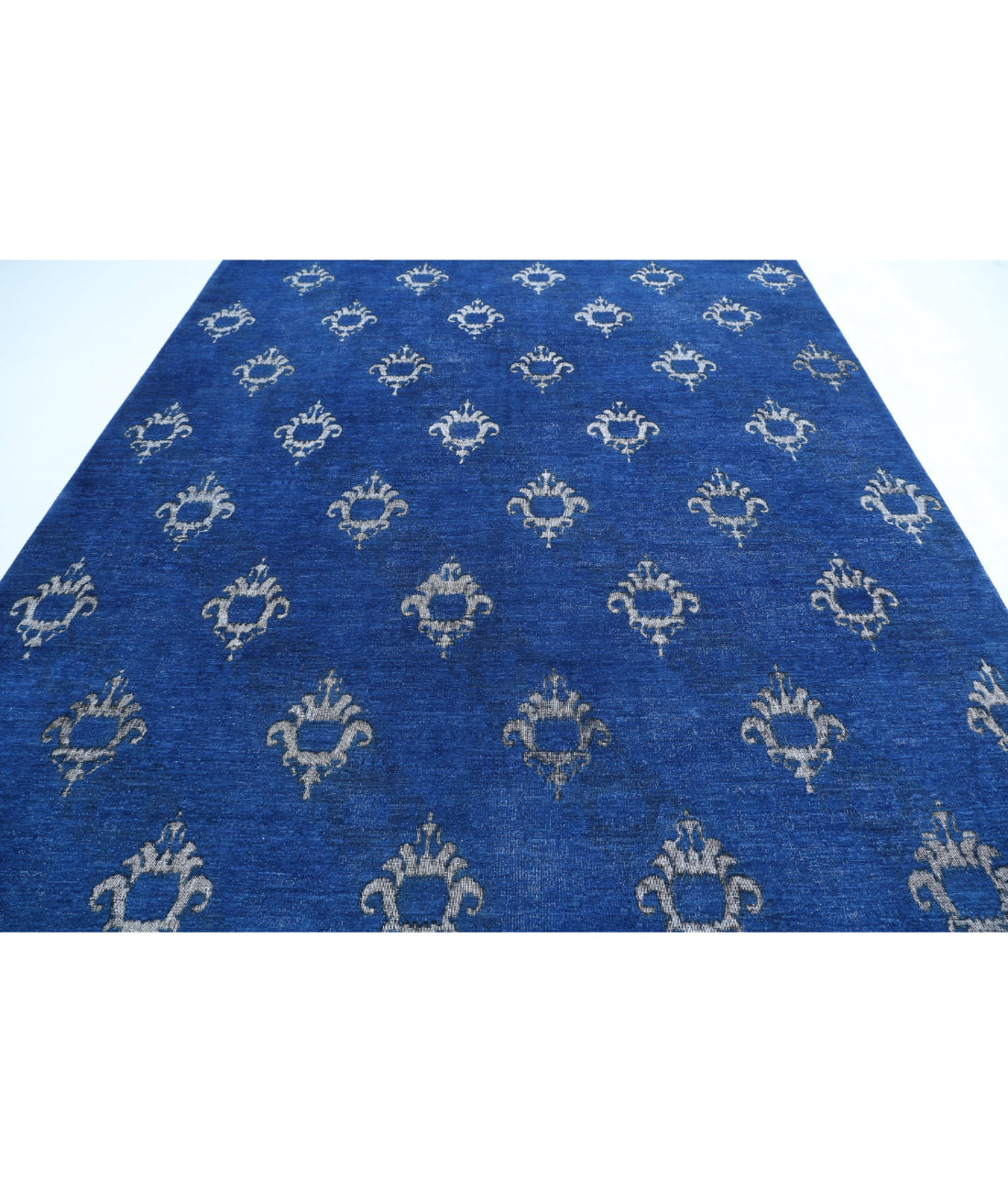 Hand Knotted Onyx Wool Rug - 8'9'' x 11'5'' 8'9'' x 11'5'' (263 X 343) / Blue / Ivory