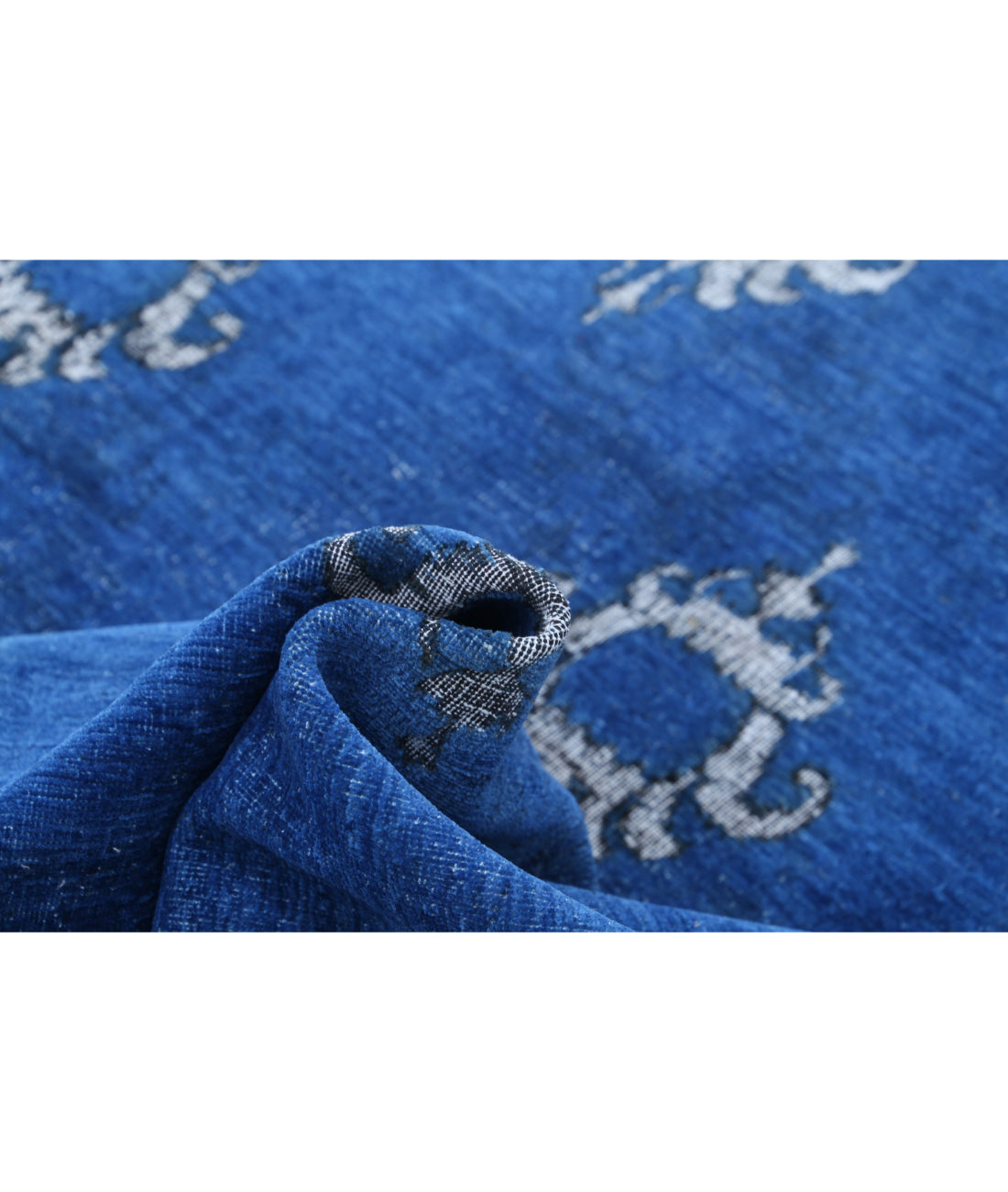 Hand Knotted Onyx Wool Rug - 8'9'' x 11'5'' 8'9'' x 11'5'' (263 X 343) / Blue / Ivory