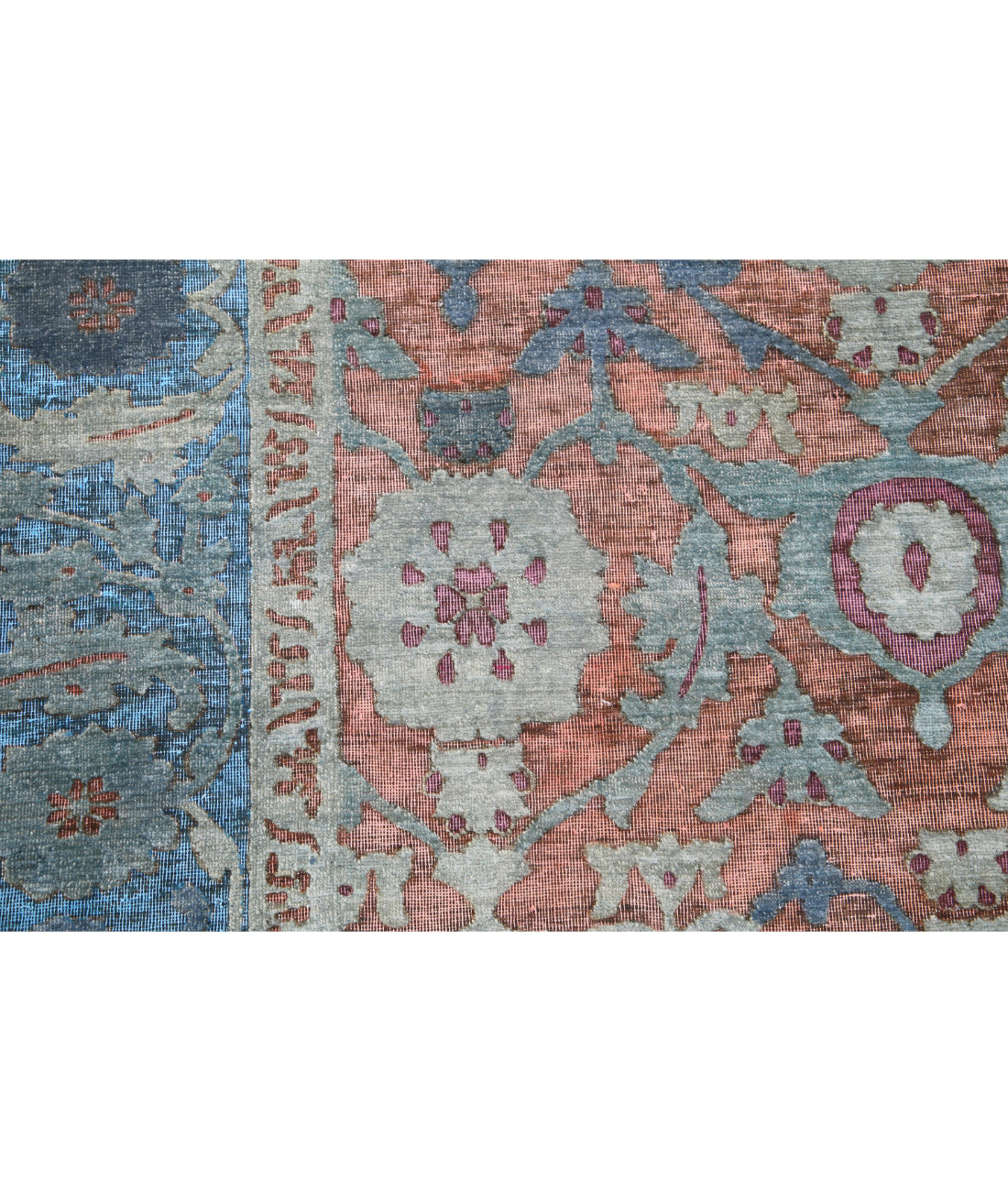 Hand Knotted Onyx Wool Rug - 7'10'' x 11'8'' 7'10'' x 11'8'' (235 X 350) / Peach / Blue