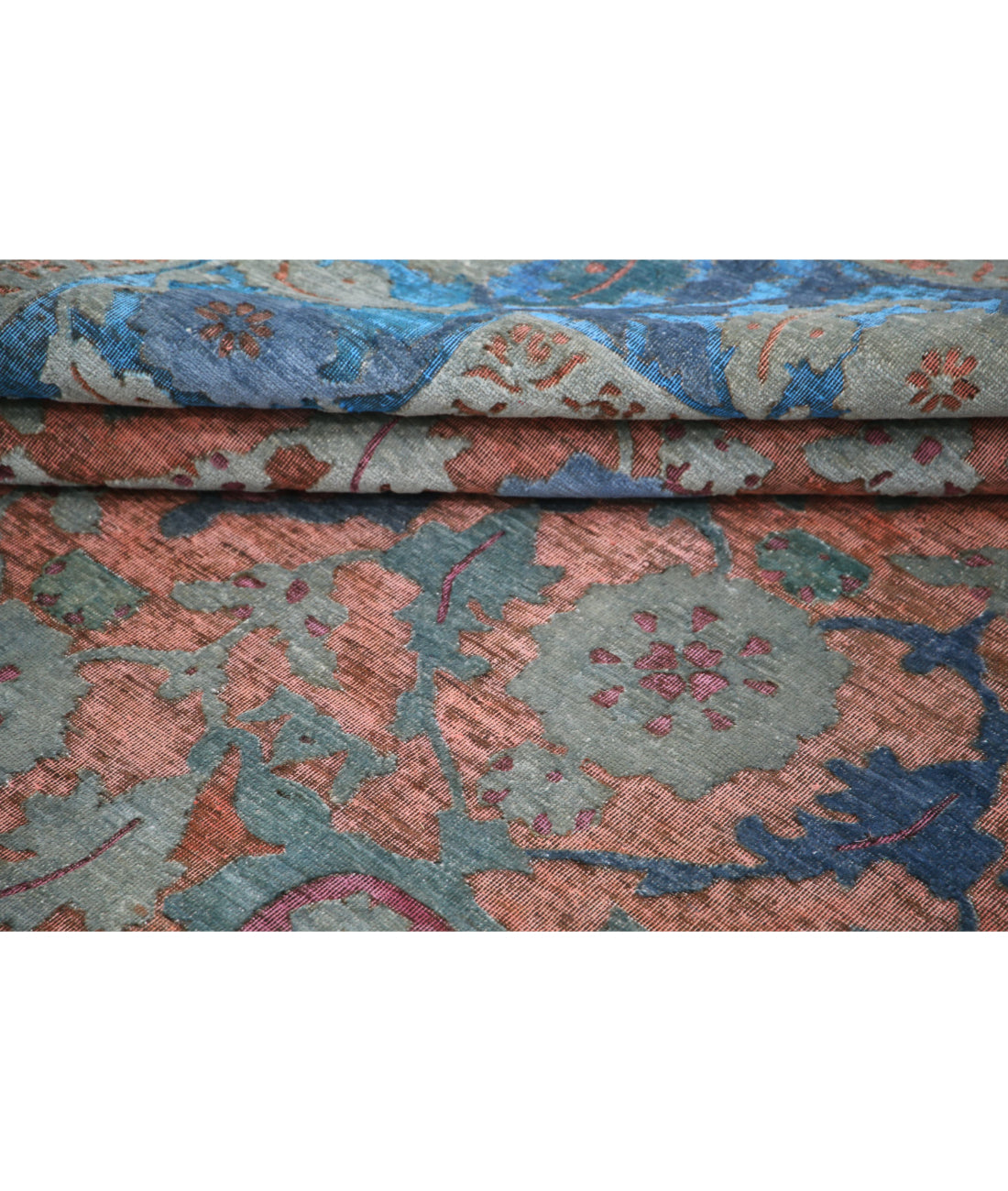Hand Knotted Onyx Wool Rug - 7'10'' x 11'8'' 7'10'' x 11'8'' (235 X 350) / Peach / Blue