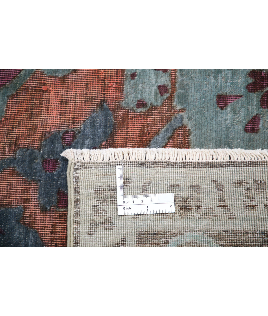 Hand Knotted Onyx Wool Rug - 7'10'' x 11'8'' 7'10'' x 11'8'' (235 X 350) / Peach / Blue