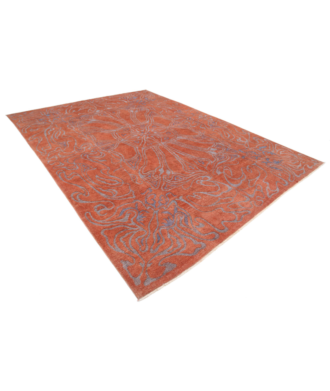 Hand Knotted Onyx Wool Rug - 8'9'' x 11'10'' 8'9'' x 11'10'' (263 X 355) / Pink / Grey