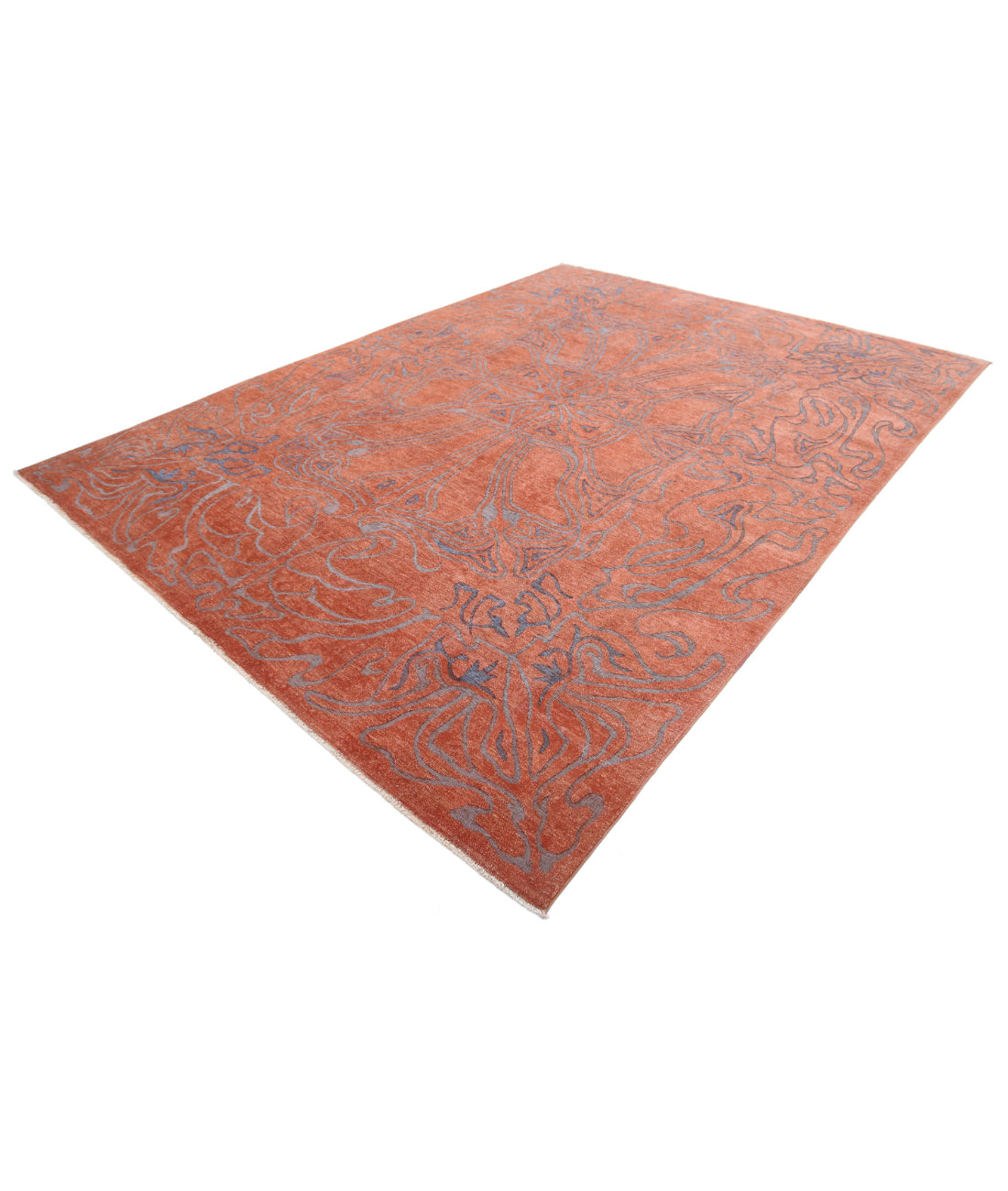 Hand Knotted Onyx Wool Rug - 8'9'' x 11'10'' 8'9'' x 11'10'' (263 X 355) / Pink / Grey