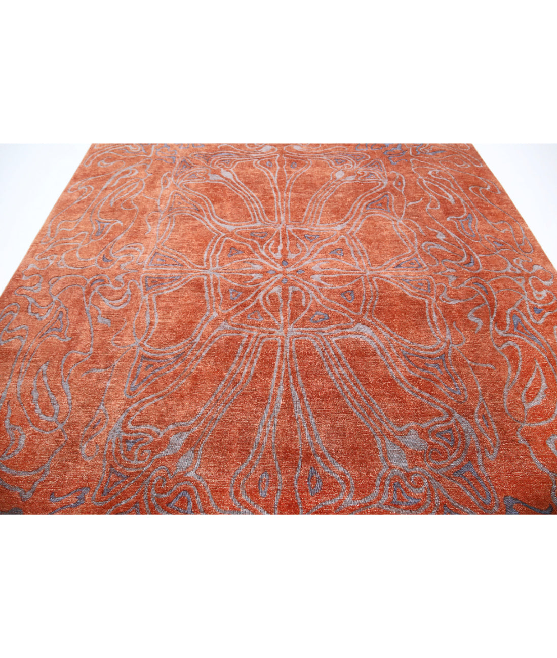 Hand Knotted Onyx Wool Rug - 8'9'' x 11'10'' 8'9'' x 11'10'' (263 X 355) / Pink / Grey