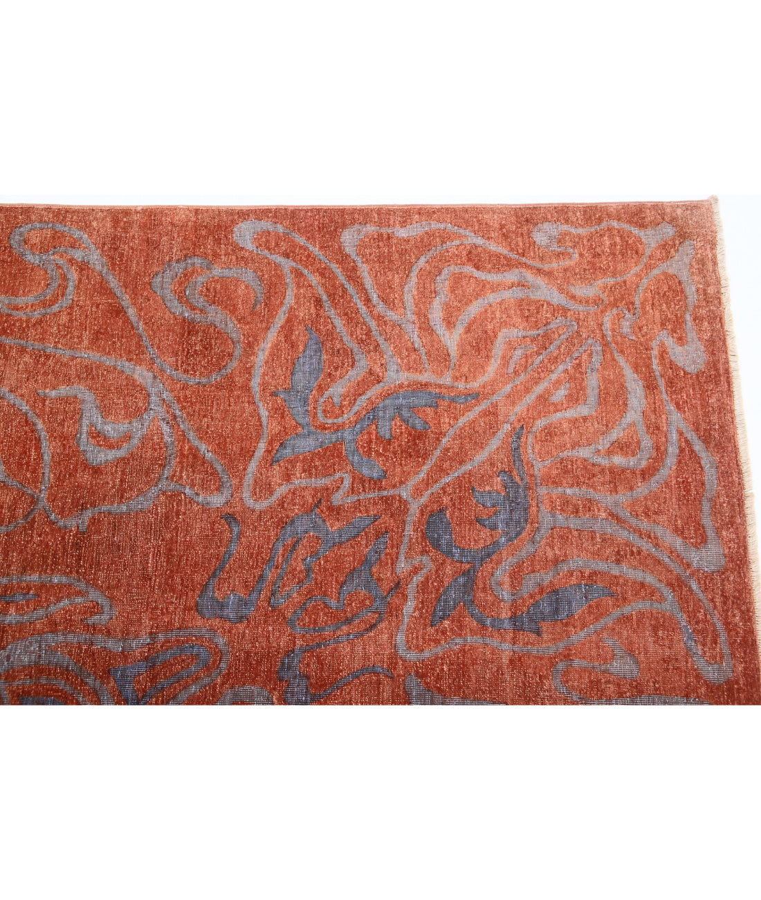 Hand Knotted Onyx Wool Rug - 8'9'' x 11'10'' 8'9'' x 11'10'' (263 X 355) / Pink / Grey