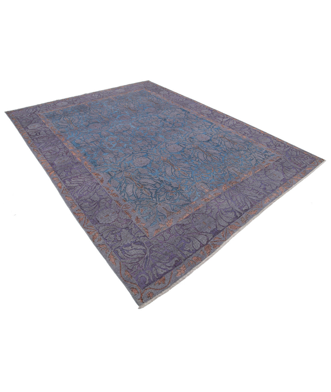Hand Knotted Onyx Wool Rug - 8'0'' x 10'1'' 8'0'' x 10'1'' (240 X 303) / Blue / Purple