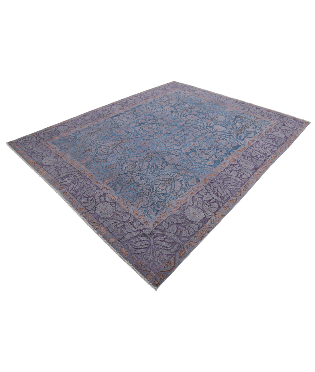 Hand Knotted Onyx Wool Rug - 8'0'' x 10'1'' 8'0'' x 10'1'' (240 X 303) / Blue / Purple