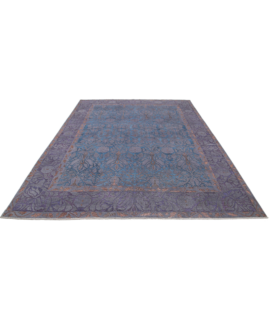 Hand Knotted Onyx Wool Rug - 8'0'' x 10'1'' 8'0'' x 10'1'' (240 X 303) / Blue / Purple