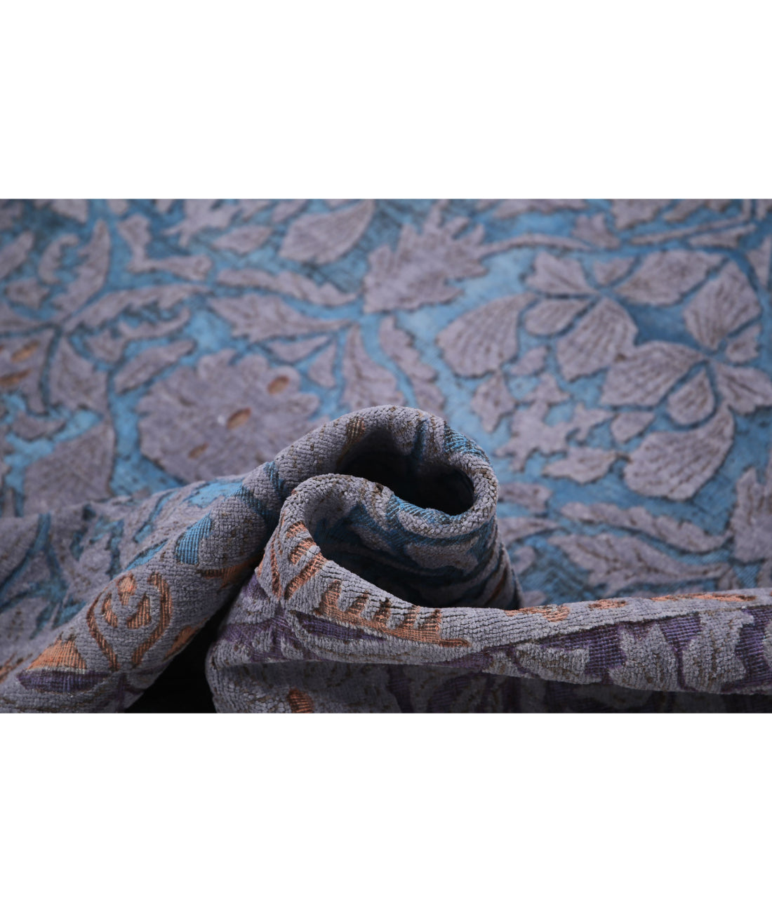 Hand Knotted Onyx Wool Rug - 8'0'' x 10'1'' 8'0'' x 10'1'' (240 X 303) / Blue / Purple