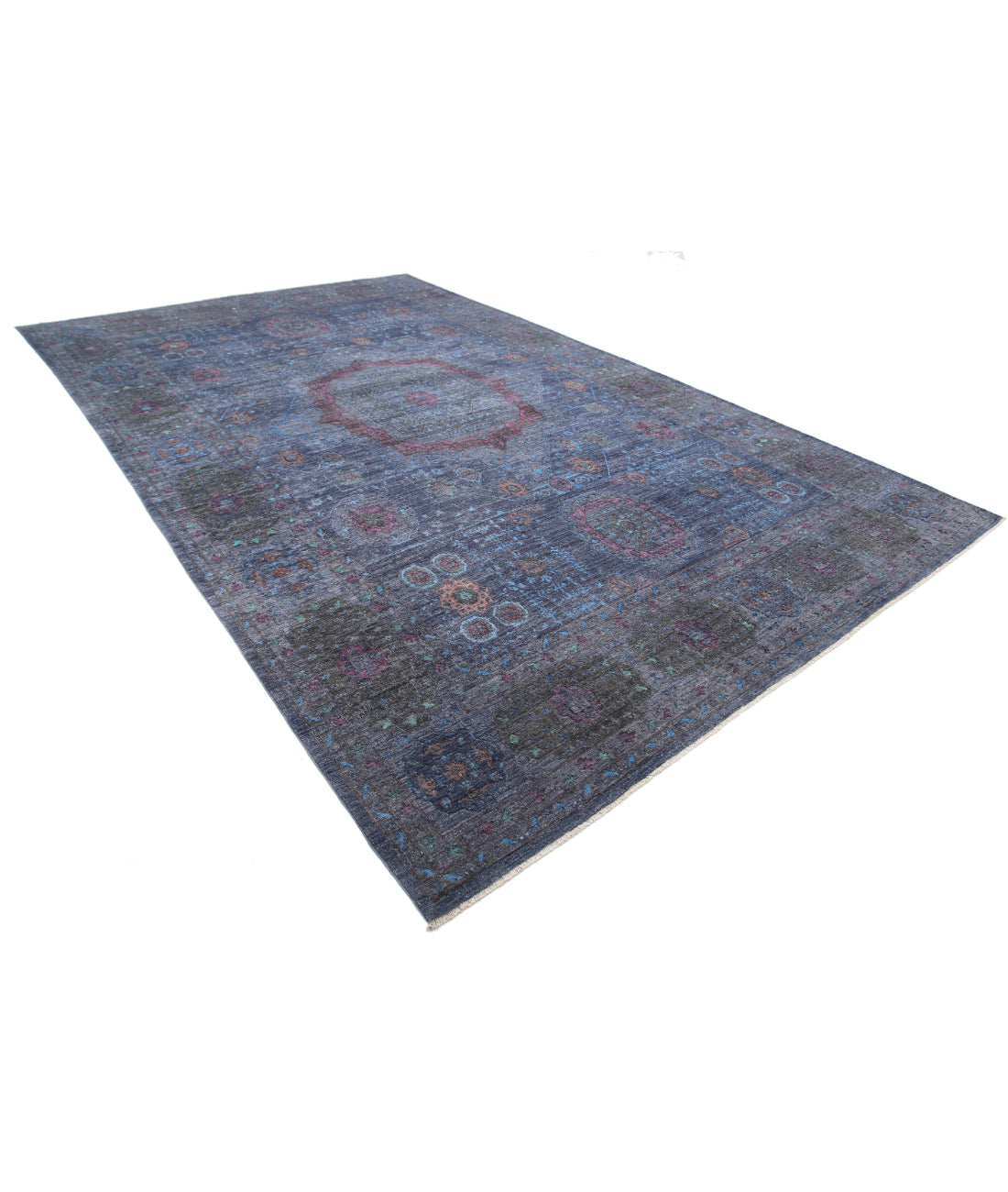 Hand Knotted Onyx Wool Rug - 9'8'' x 15'7'' 9'8'' x 15'7'' (290 X 468) / Blue / Grey