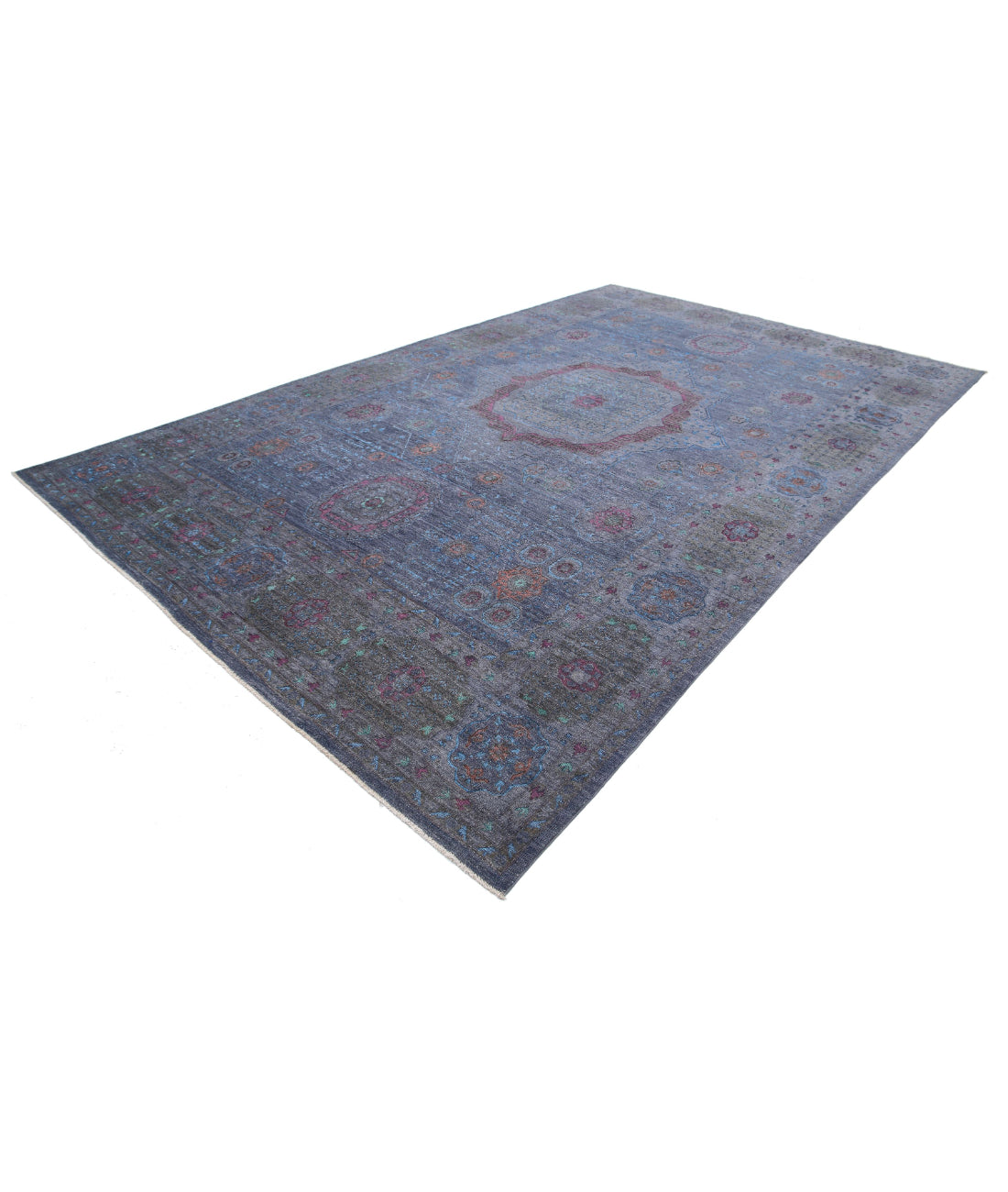 Hand Knotted Onyx Wool Rug - 9'8'' x 15'7'' 9'8'' x 15'7'' (290 X 468) / Blue / Grey
