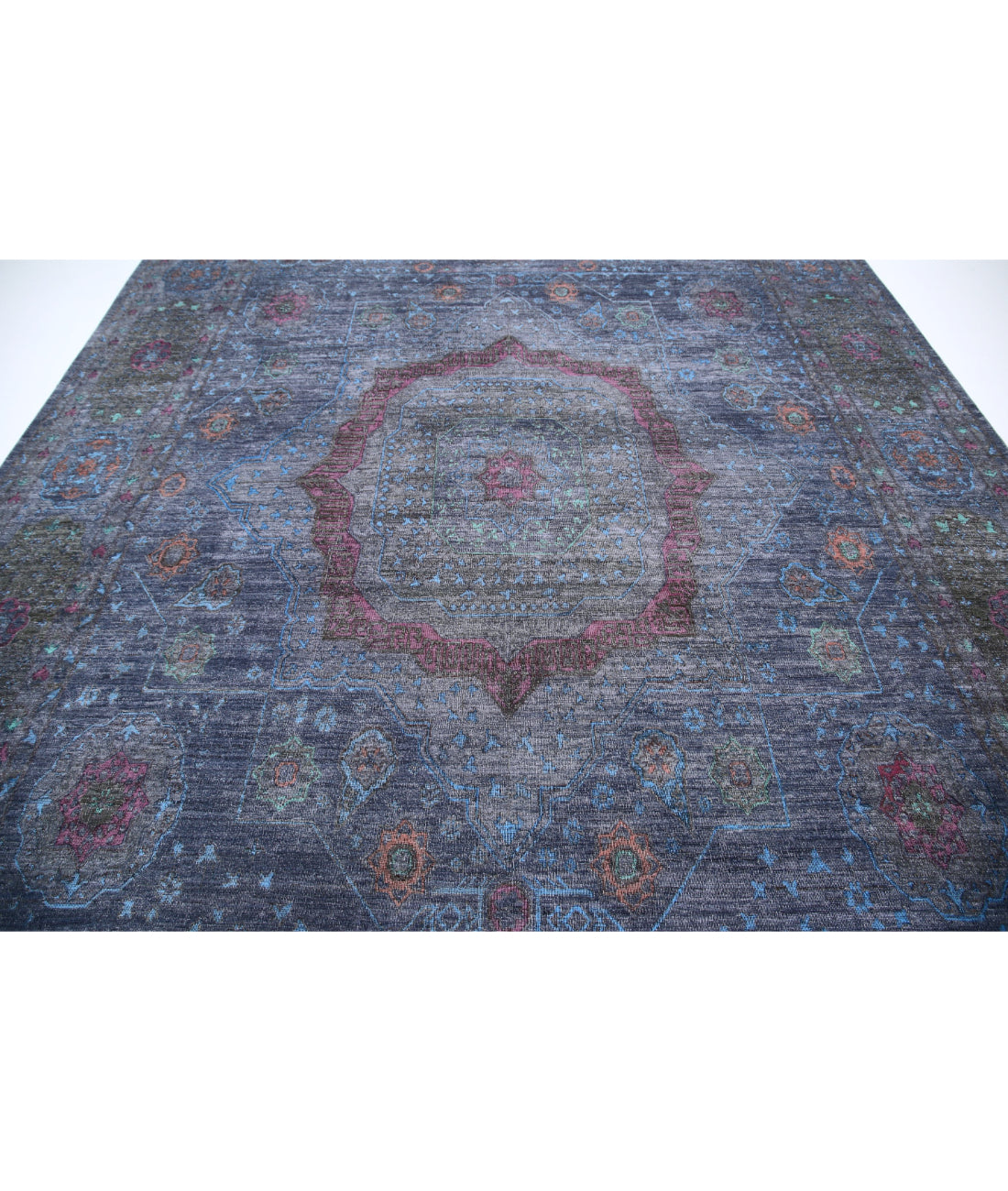 Hand Knotted Onyx Wool Rug - 9'8'' x 15'7'' 9'8'' x 15'7'' (290 X 468) / Blue / Grey