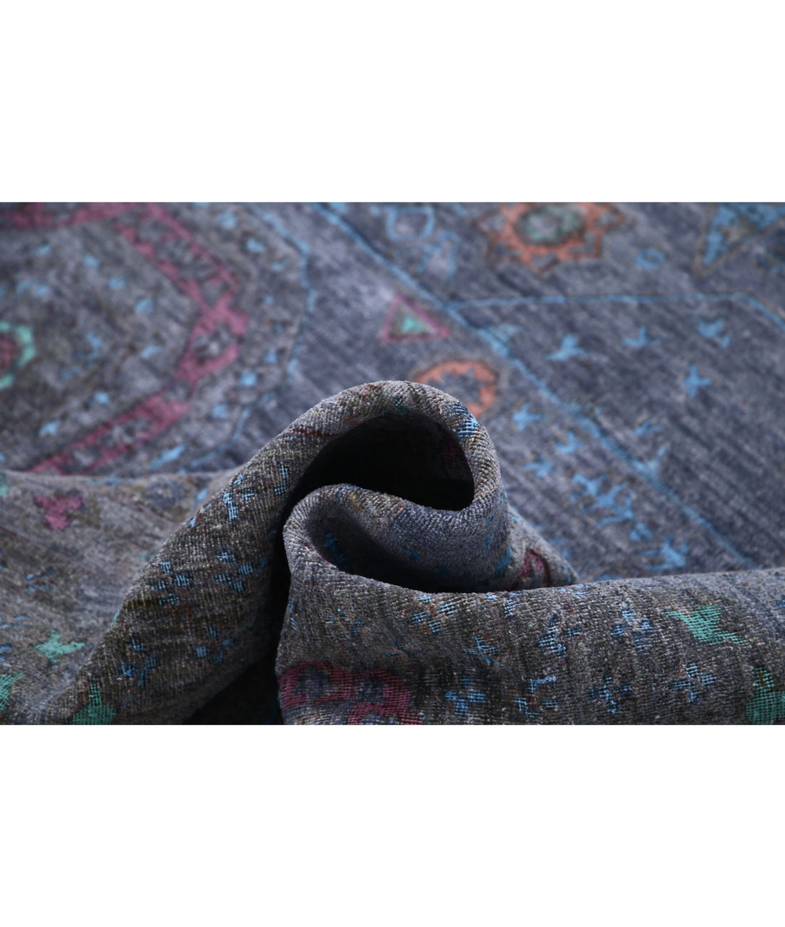 Hand Knotted Onyx Wool Rug - 9'8'' x 15'7'' 9'8'' x 15'7'' (290 X 468) / Blue / Grey