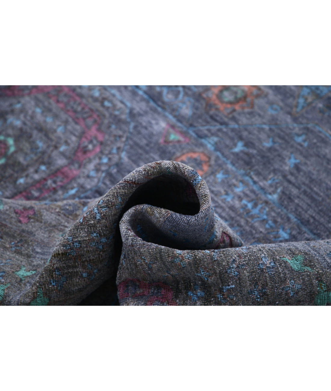 Hand Knotted Onyx Wool Rug - 9'8'' x 15'7'' 9'8'' x 15'7'' (290 X 468) / Blue / Grey