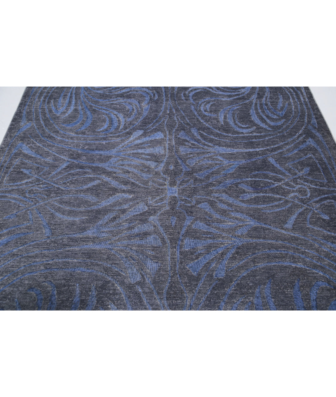 Hand Knotted Onyx Wool Rug - 6'1'' x 8'5'' 6'1'' x 8'5'' (183 X 253) / Grey / Blue