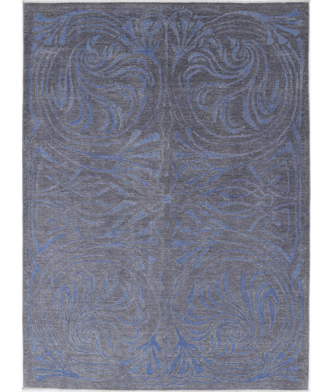 Hand Knotted Onyx Wool Rug - 6'1'' x 8'5'' 6'1'' x 8'5'' (183 X 253) / Grey / Blue