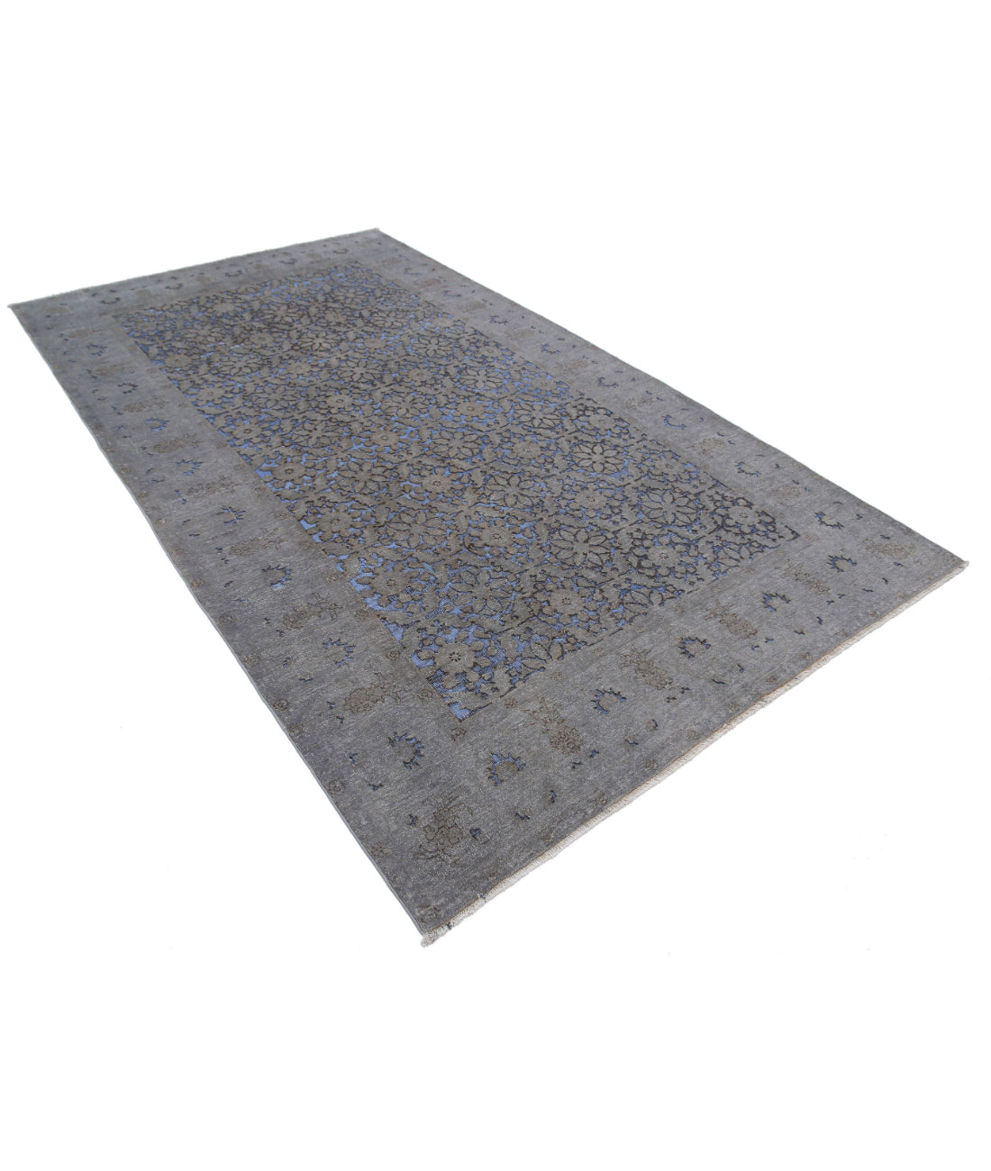 Hand Knotted Onyx Wool Rug - 5'9'' x 10'0'' 5'9'' x 10'0'' (173 X 300) / Blue / Grey