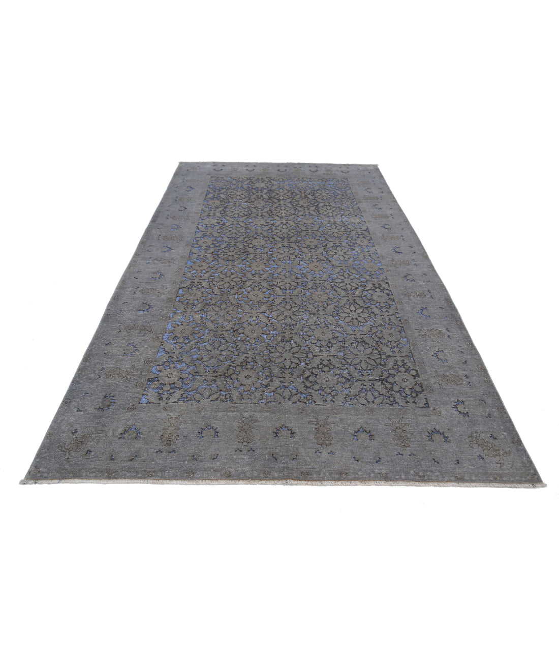 Hand Knotted Onyx Wool Rug - 5'9'' x 10'0'' 5'9'' x 10'0'' (173 X 300) / Blue / Grey
