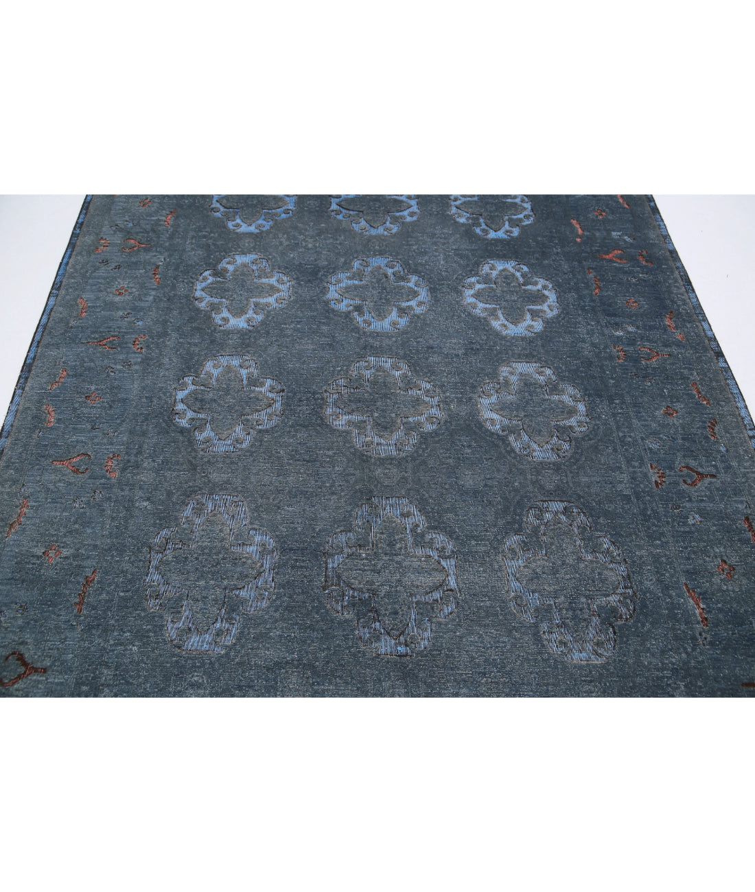 Hand Knotted Onyx Wool Rug - 6'1'' x 8'11'' 6'1'' x 8'11'' (183 X 268) / Grey / Blue