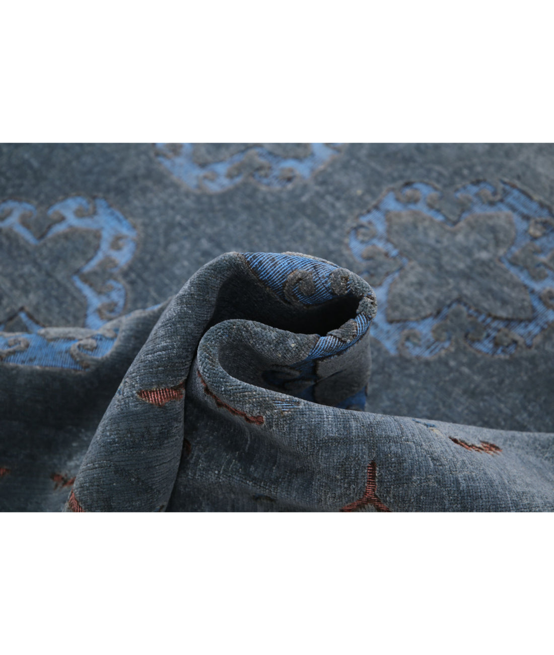 Hand Knotted Onyx Wool Rug - 6'1'' x 8'11'' 6'1'' x 8'11'' (183 X 268) / Grey / Blue