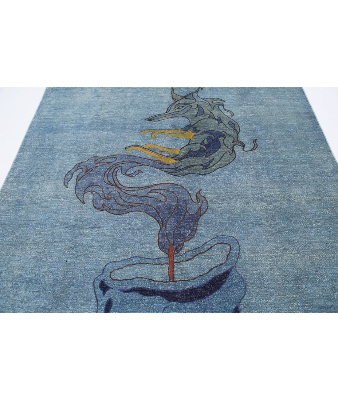 Hand Knotted Onyx Wool Rug - 6'0'' x 8'8'' 6'0'' x 8'8'' (180 X 260) / Blue / Grey