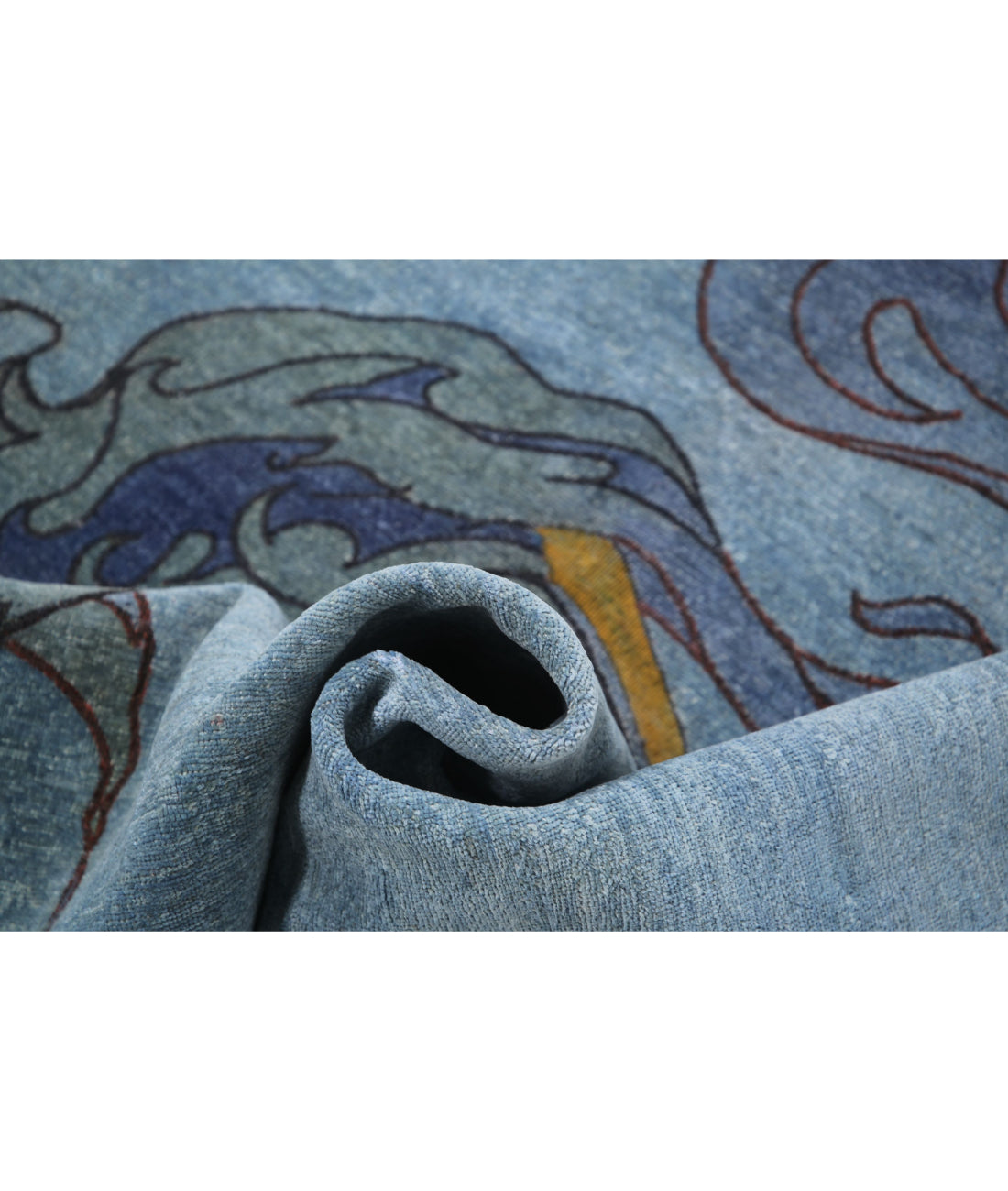 Hand Knotted Onyx Wool Rug - 6'0'' x 8'8'' 6'0'' x 8'8'' (180 X 260) / Blue / Grey