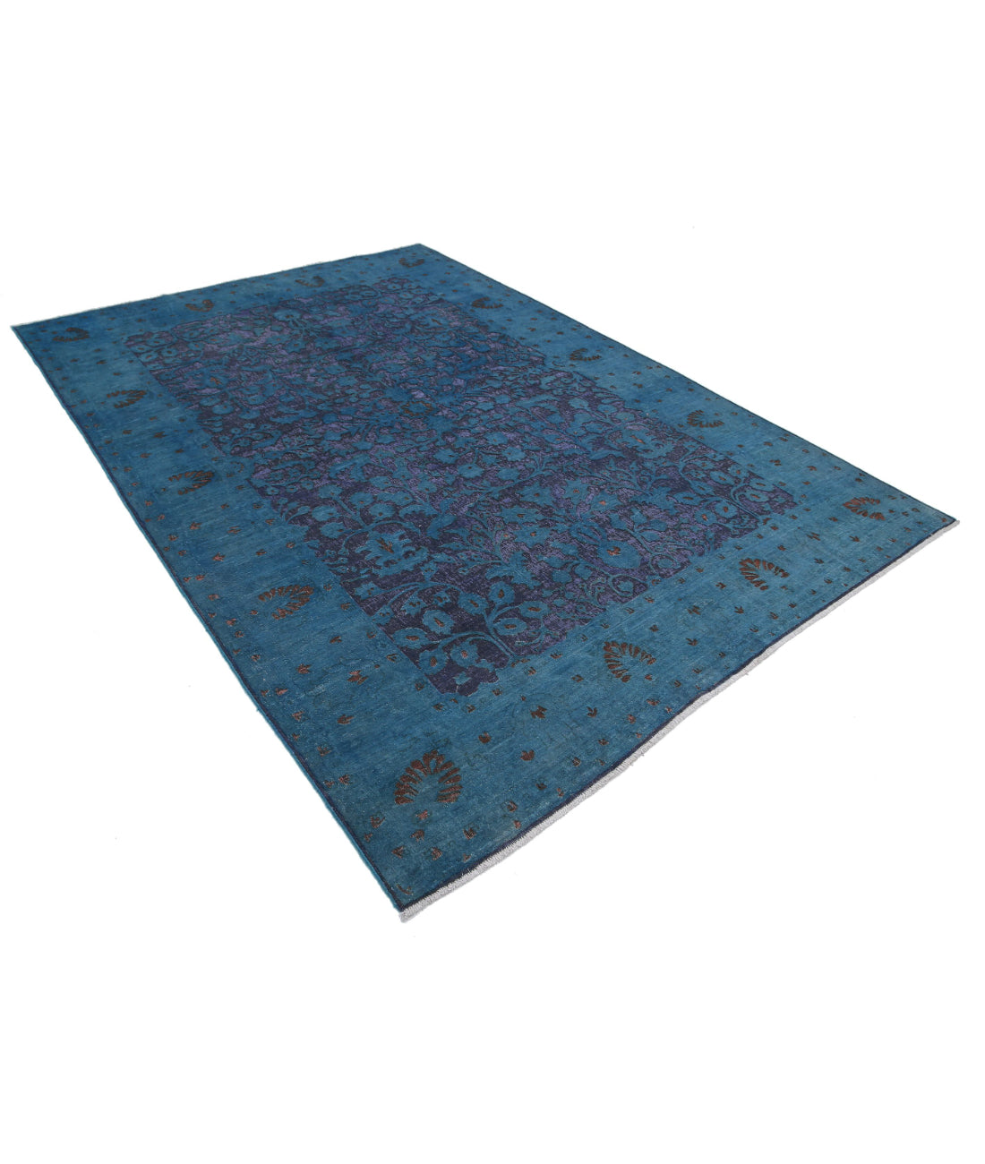 Hand Knotted Onyx Wool Rug - 6'11'' x 9'8'' 6'11'' x 9'8'' (208 X 290) / Blue / Purple
