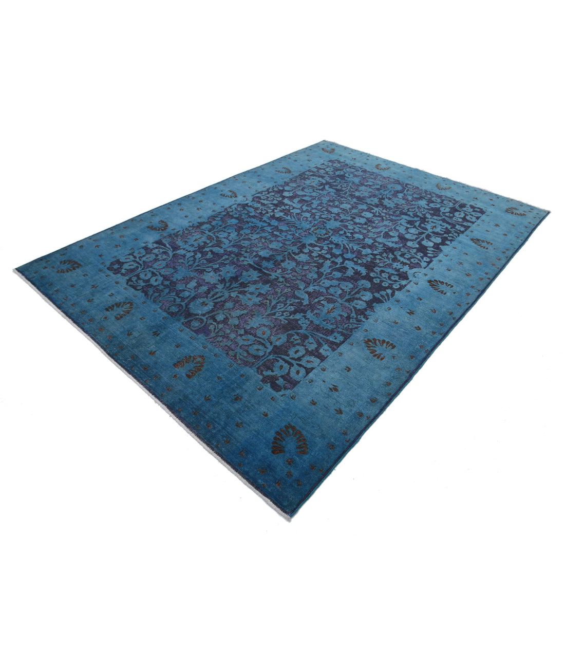 Hand Knotted Onyx Wool Rug - 6'11'' x 9'8'' 6'11'' x 9'8'' (208 X 290) / Blue / Purple