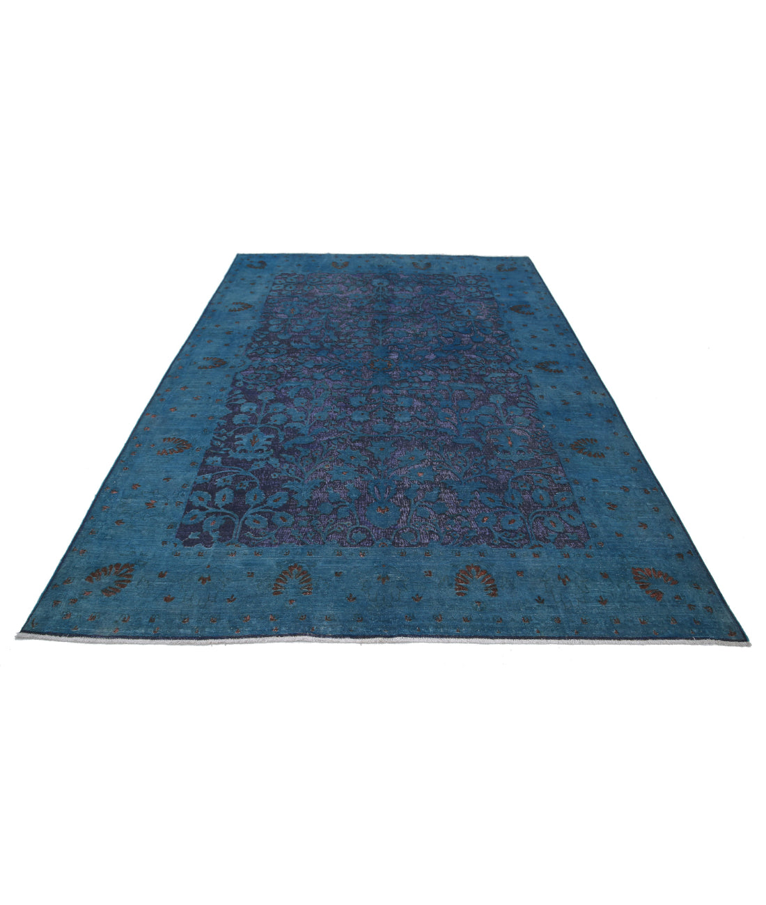 Hand Knotted Onyx Wool Rug - 6'11'' x 9'8'' 6'11'' x 9'8'' (208 X 290) / Blue / Purple