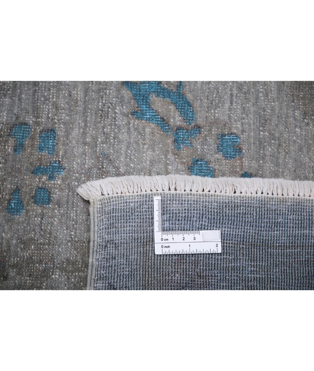 Hand Knotted Onyx Wool Rug - 11'11'' x 14'10'' 11'11'' x 14'10'' (358 X 445) / Grey / Blue