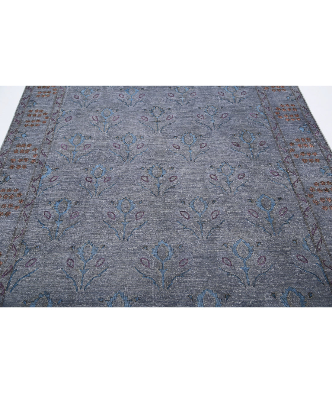 Hand Knotted Onyx Wool Rug - 6'0'' x 9'0'' 6'0'' x 9'0'' (180 X 270) / Grey / Blue