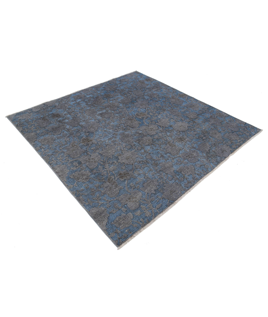 Hand Knotted Onyx Wool Rug - 6'0'' x 6'1'' 6'0'' x 6'1'' (180 X 183) / Grey / Blue