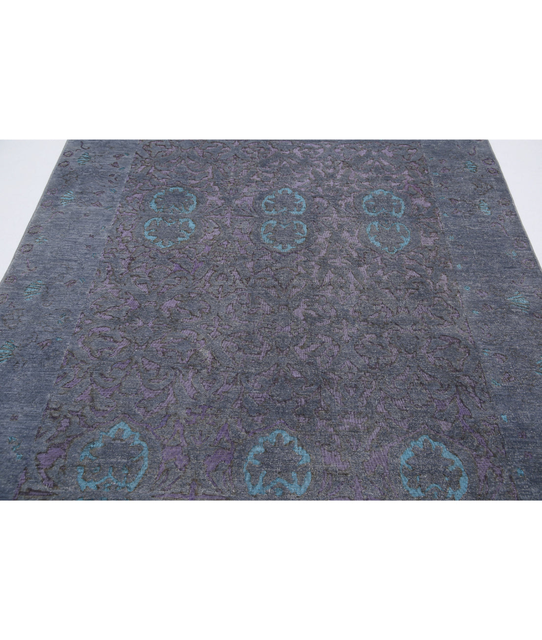 Hand Knotted Onyx Wool Rug - 5'10'' x 8'5'' 5'10'' x 8'5'' (175 X 253) / Grey / Purple