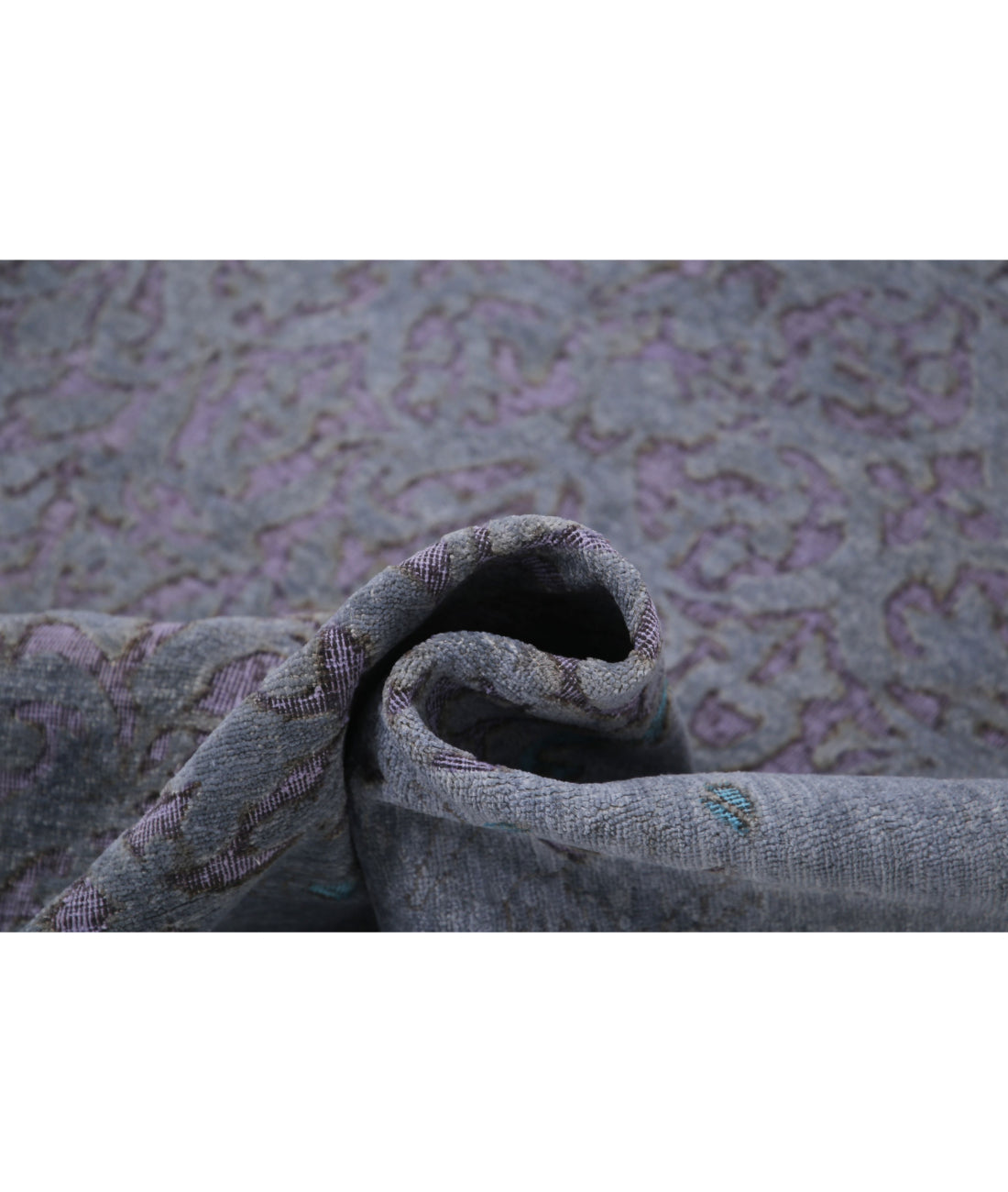 Hand Knotted Onyx Wool Rug - 5'10'' x 8'5'' 5'10'' x 8'5'' (175 X 253) / Grey / Purple