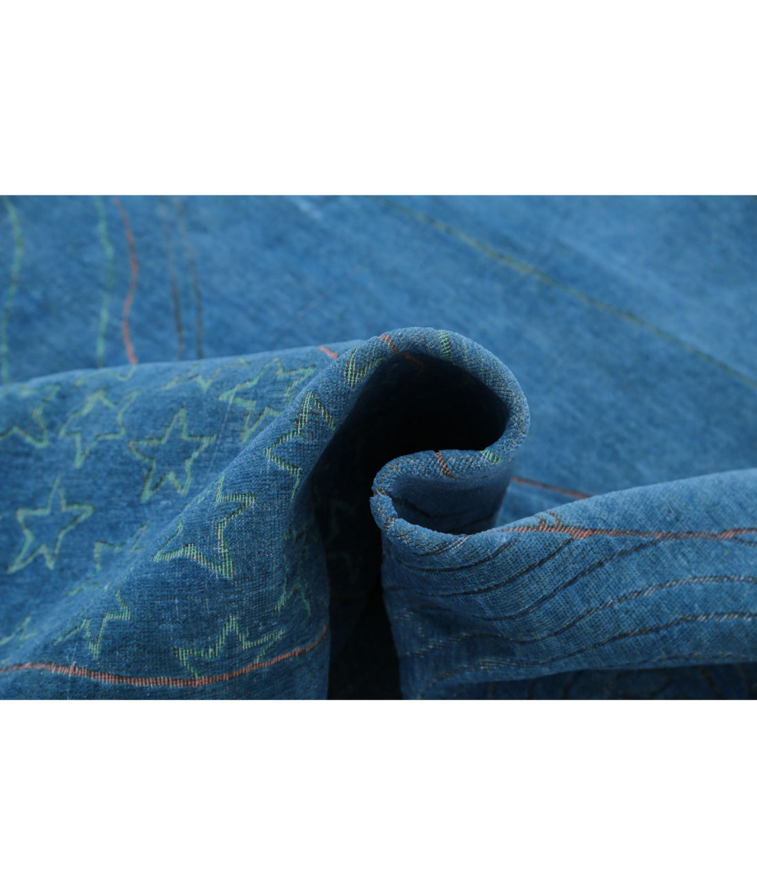 Hand Knotted Onyx Wool Rug - 9'7'' x 13'3'' 9'7'' x 13'3'' (288 X 398) / Blue / Pink