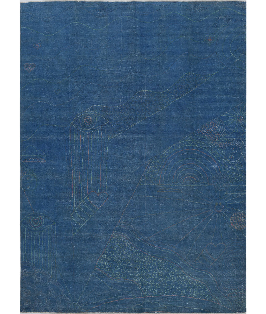 Hand Knotted Onyx Wool Rug - 9&#39;7&#39;&#39; x 13&#39;3&#39;&#39; 9&#39;7&#39;&#39; x 13&#39;3&#39;&#39; (288 X 398) / Blue / Pink