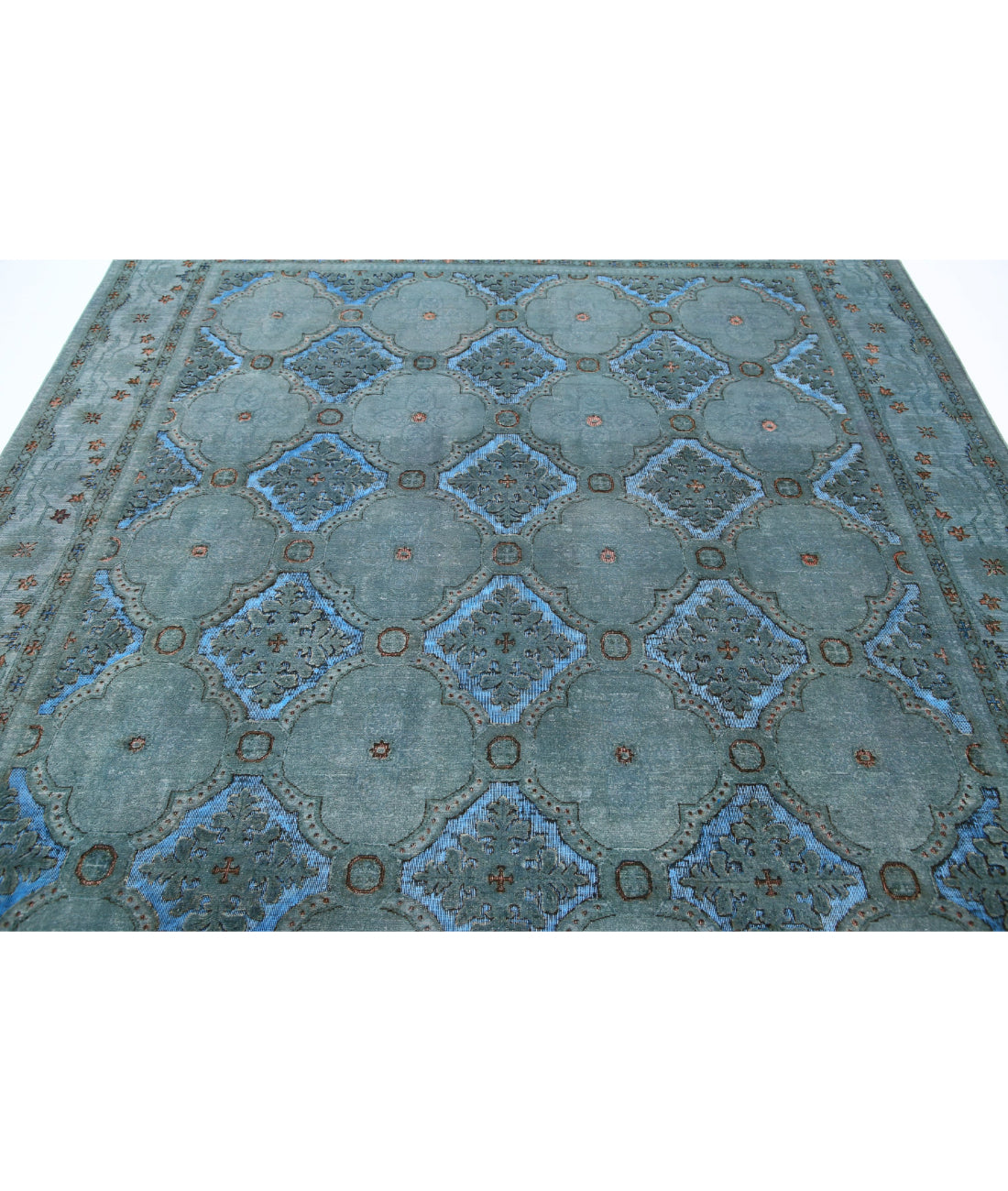 Hand Knotted Onyx Wool Rug - 7'11'' x 9'7'' 7'11'' x 9'7'' (238 X 288) / Grey / Blue
