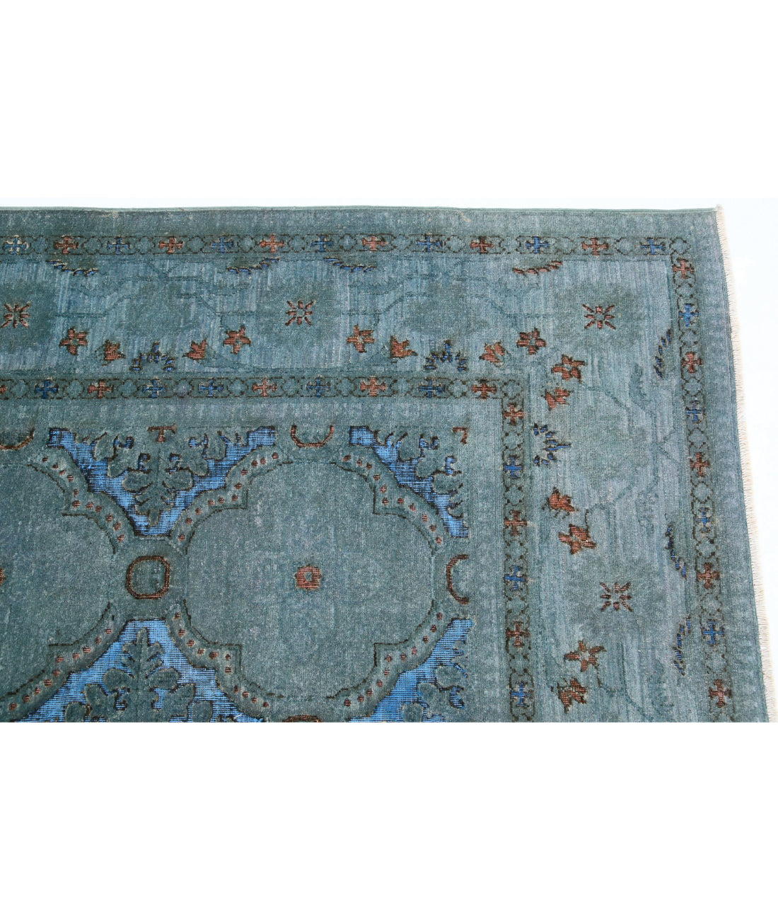 Hand Knotted Onyx Wool Rug - 7'11'' x 9'7'' 7'11'' x 9'7'' (238 X 288) / Grey / Blue