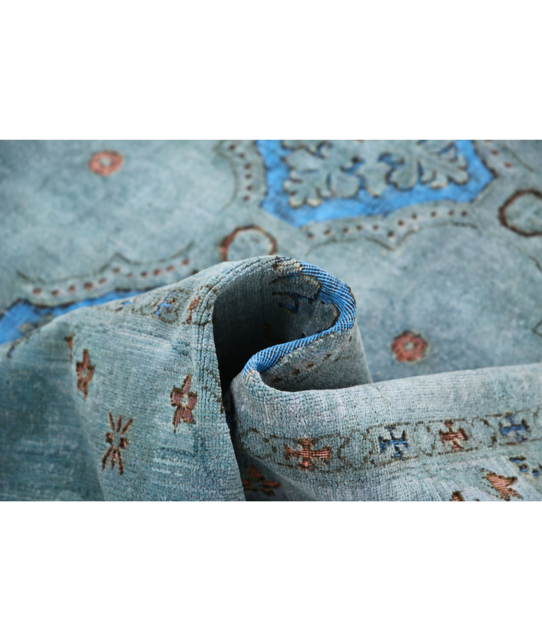 Hand Knotted Onyx Wool Rug - 7'11'' x 9'7'' 7'11'' x 9'7'' (238 X 288) / Grey / Blue