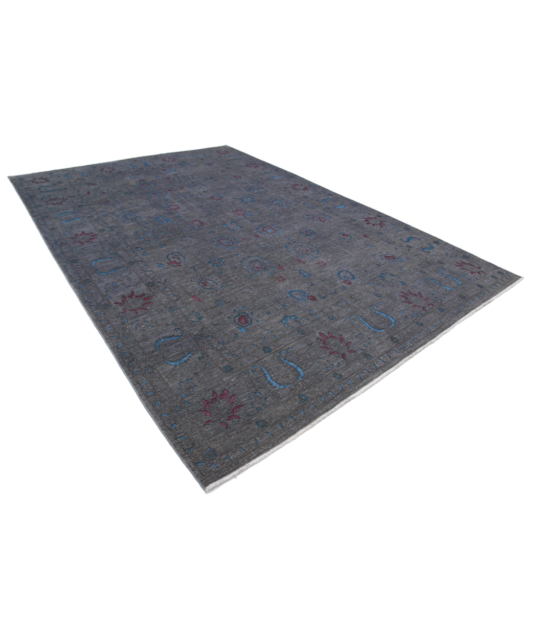 Hand Knotted Onyx Wool Rug - 8'9'' x 12'7'' 8'9'' x 12'7'' (263 X 378) / Grey / Grey