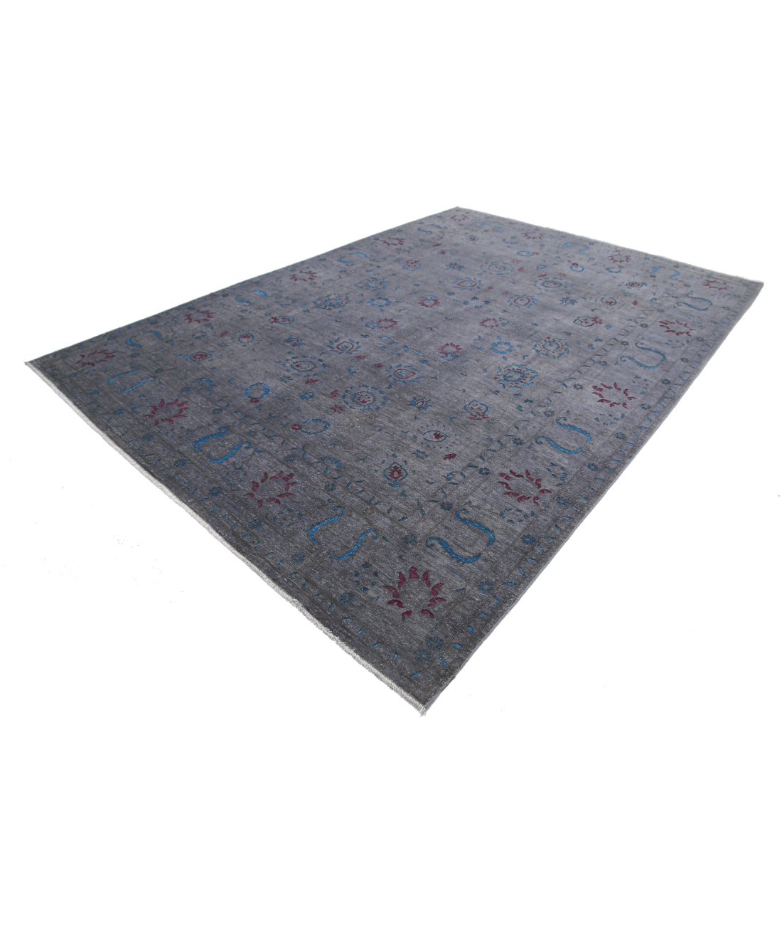Hand Knotted Onyx Wool Rug - 8'9'' x 12'7'' 8'9'' x 12'7'' (263 X 378) / Grey / Grey