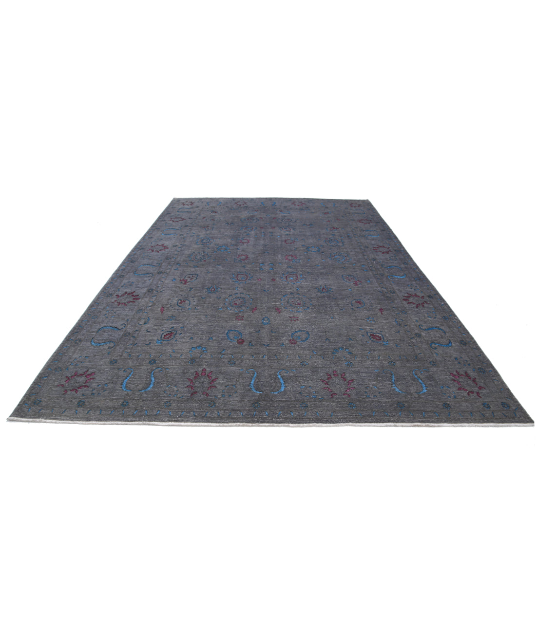 Hand Knotted Onyx Wool Rug - 8'9'' x 12'7'' 8'9'' x 12'7'' (263 X 378) / Grey / Grey