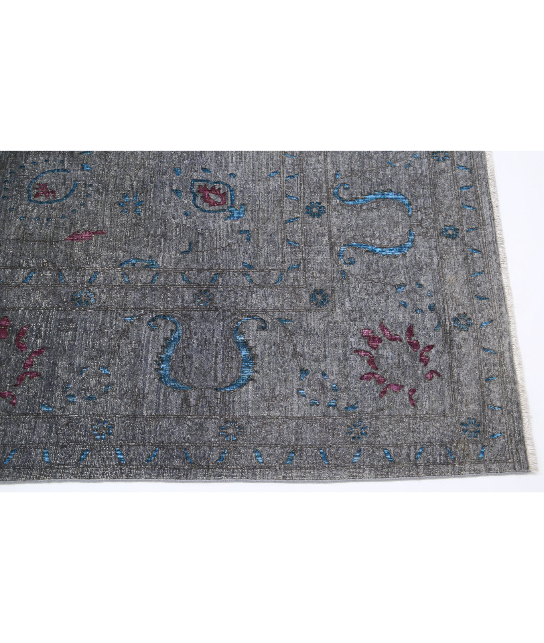 Hand Knotted Onyx Wool Rug - 8'9'' x 12'7'' 8'9'' x 12'7'' (263 X 378) / Grey / Grey