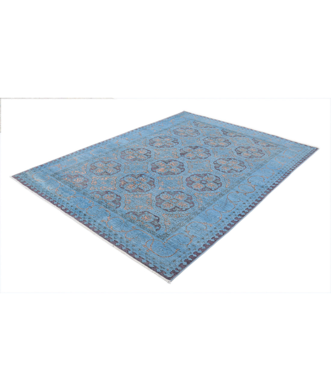 Hand Knotted Onyx Wool Rug - 5'10'' x 8'0'' 5'10'' x 8'0'' (175 X 240) / Blue / Purple