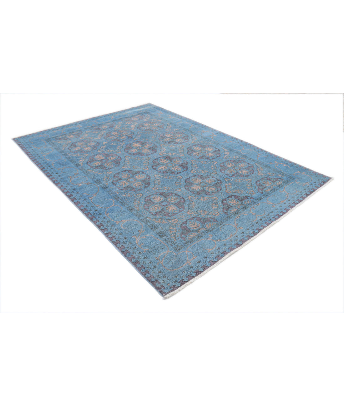 Hand Knotted Onyx Wool Rug - 5'10'' x 8'0'' 5'10'' x 8'0'' (175 X 240) / Blue / Purple