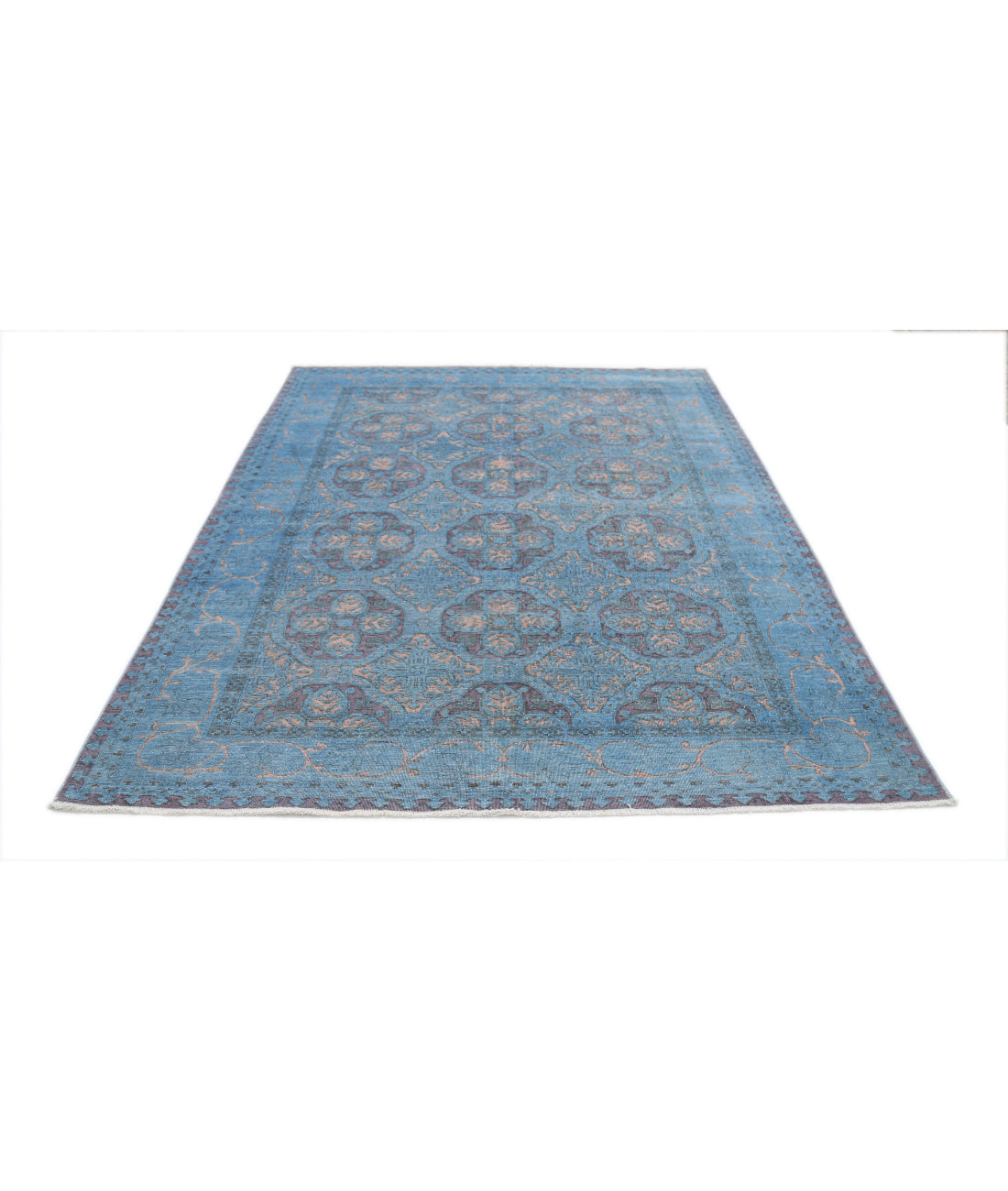 Hand Knotted Onyx Wool Rug - 5'10'' x 8'0'' 5'10'' x 8'0'' (175 X 240) / Blue / Purple