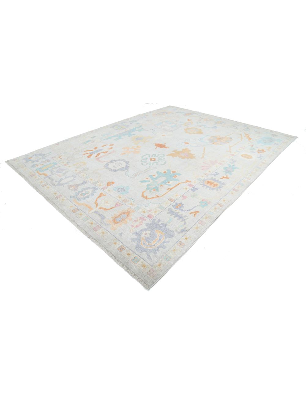 Hand Knotted Oushak Wool Rug - 9'4'' x 12'1'' Arteverk Arteverk Rugs