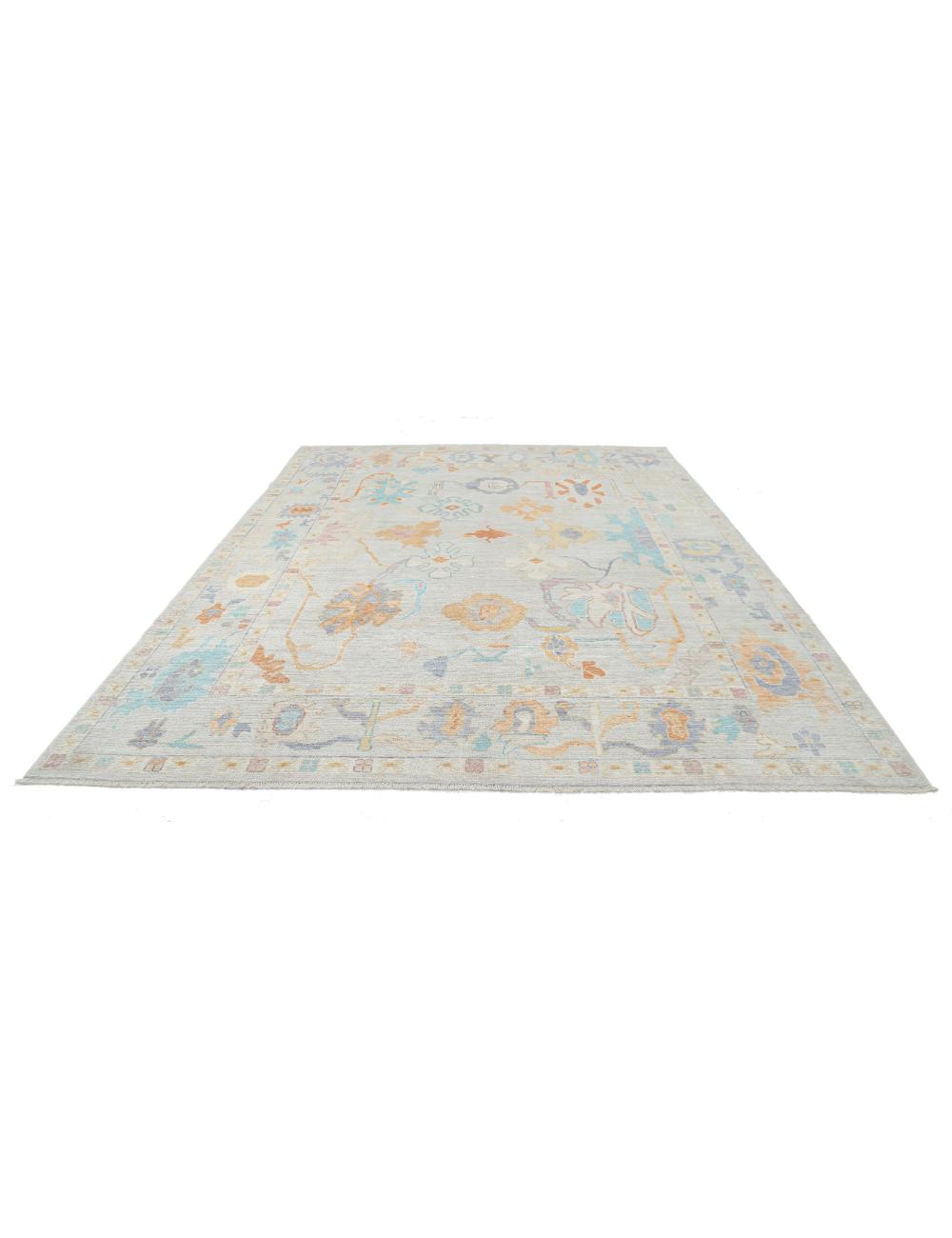 Hand Knotted Oushak Wool Rug - 9'4'' x 12'1'' Arteverk Arteverk Rugs