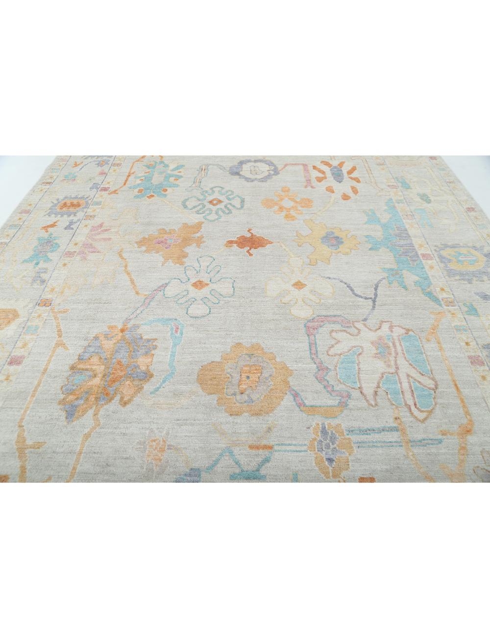 Hand Knotted Oushak Wool Rug - 9'4'' x 12'1'' Arteverk Arteverk Rugs
