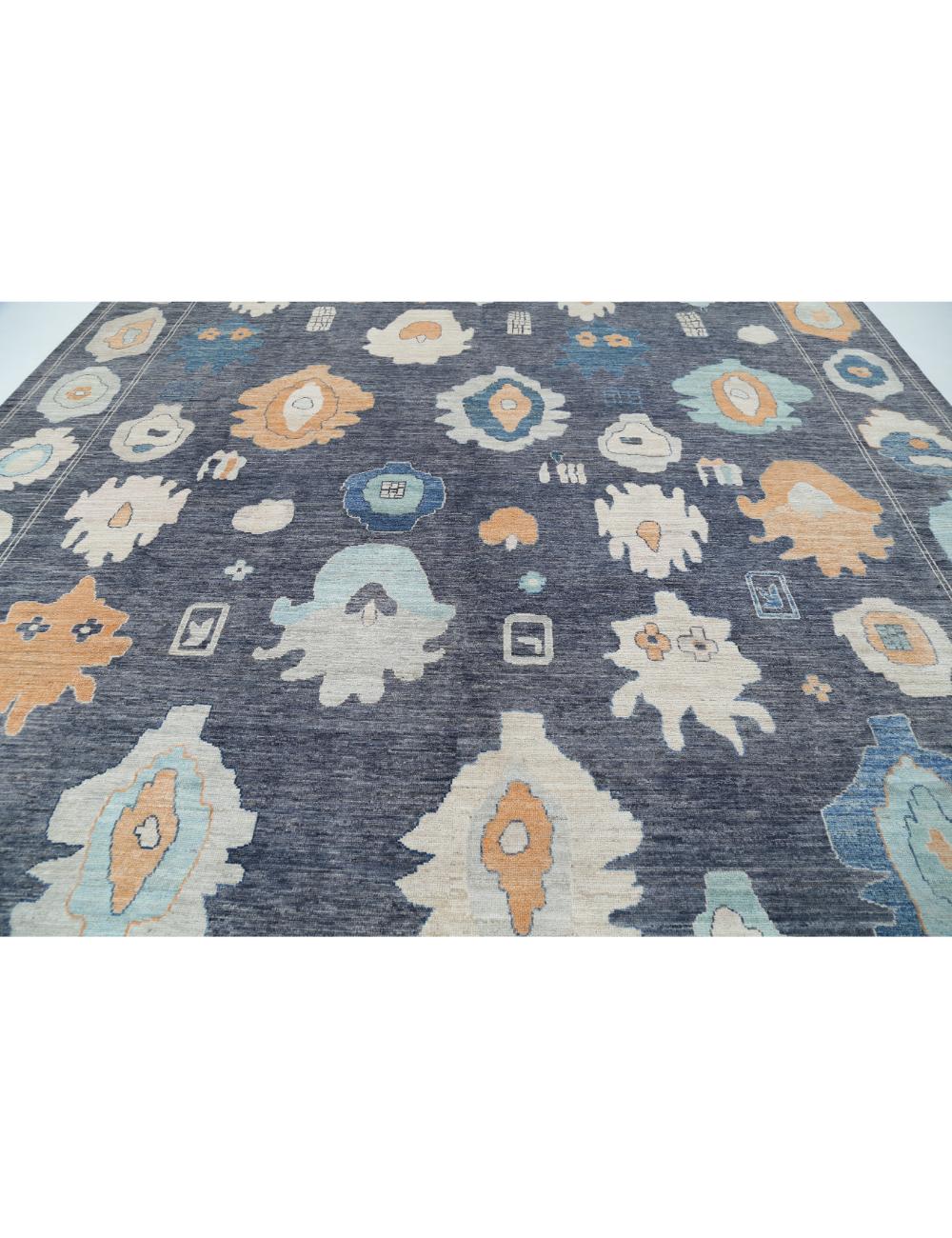 Hand Knotted Oushak Wool Rug - 12'3'' x 14'11'' Arteverk Arteverk Rugs